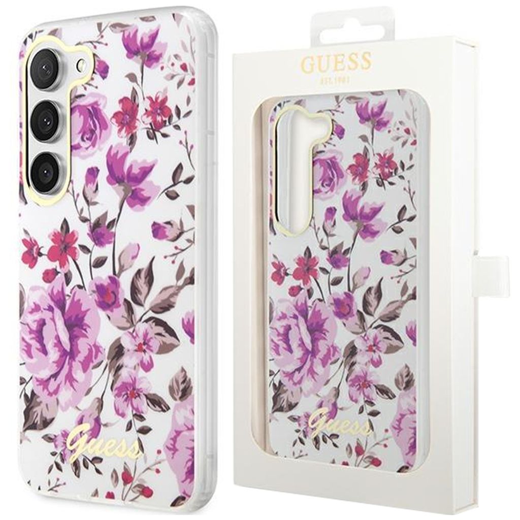 Guess Flower Collection - Samsung Galaxy S23 Hülle (Weiß) Produktbild 