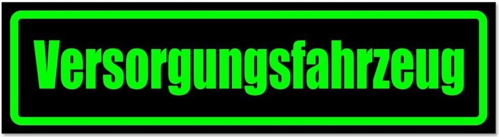Kiwistar - Autoaufkleber - Grün - Schwarz - 60 x 16 cm - Versorgungsfahrzeug - Hinweis Aufkleber Sticker für Auto, Kfz, Fahrrad, PKW, LKW