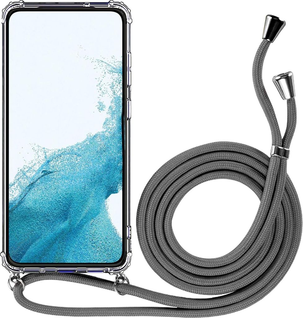 Handykette für Samsung Galaxy S20 Ultra Case zum umhängen Schutzhülle Kordel Handy Hülle, Halsband Grau