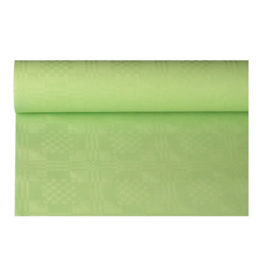 PAPSTAR tovaglia damascata (L)1,2 x (L)8 m, verde pastello Tovaglia di carta con goffratura damascata, spessore: 42 g/mq - 1 pezzo (18600)