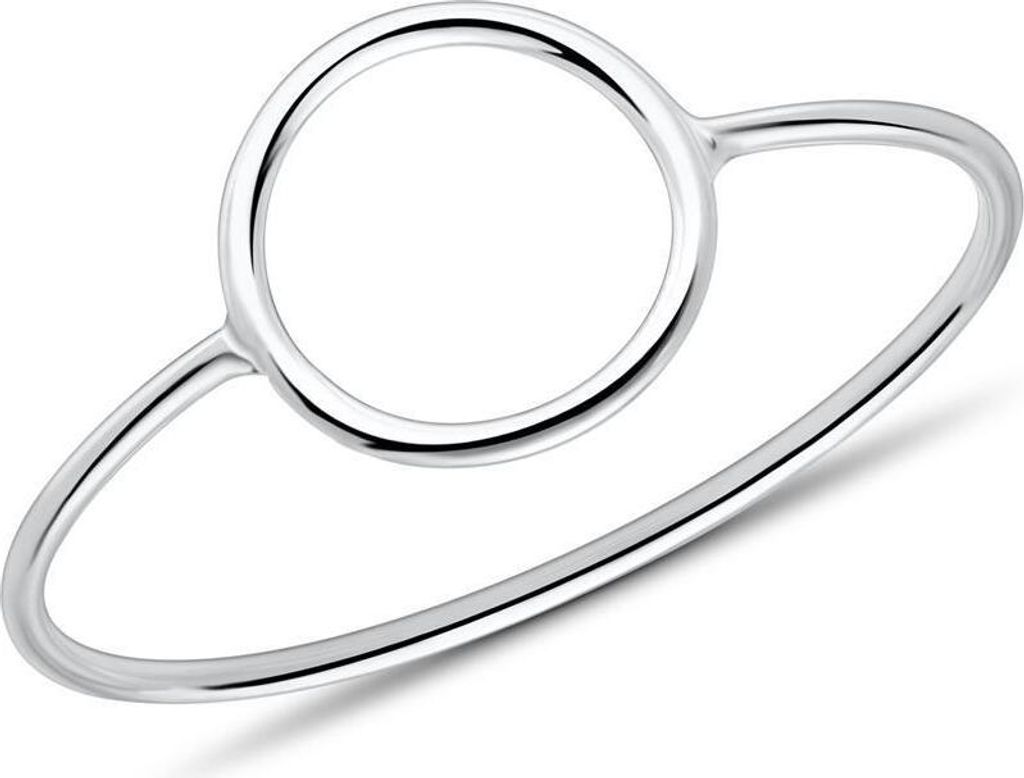375er Weißgoldring Kreis für Damen