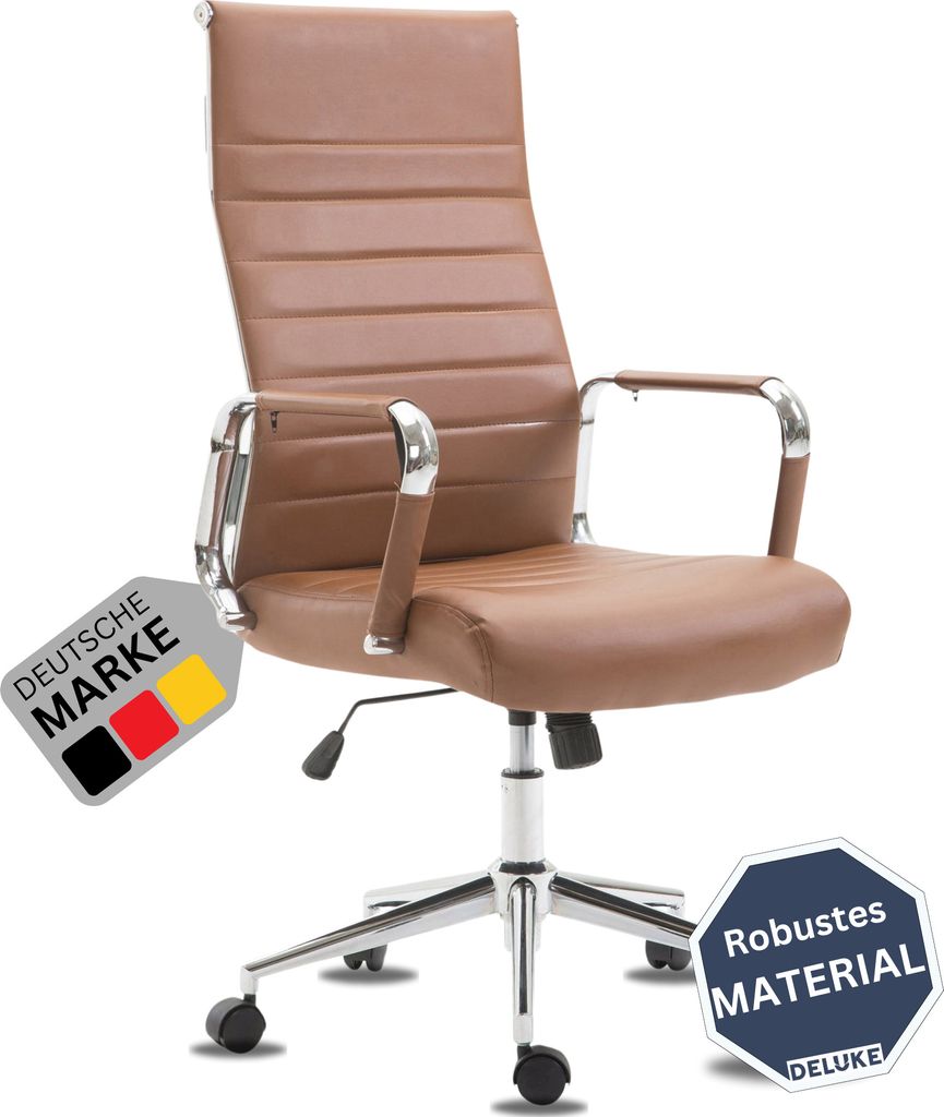 DELUKE Bürostuhl Ergonomisch SONOD Schreibtischstuhl mit Rollen | Höhenverstellbarer Drehstuhl, Arbeitsstuhl mit Armlehne | Chefsessel, Compute...