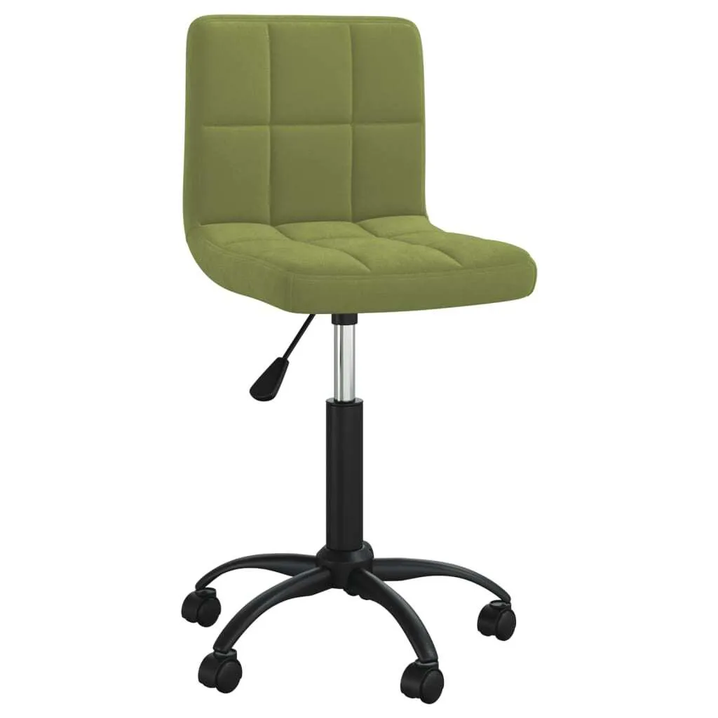 Chaise de bureau pivotante vert clair en velours vidaXL confort