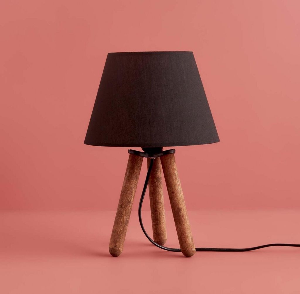 Opviq, AYD-3421, Tischlampe, 100 % Stoff, Schwarz, 22 x 22 x 32 cm