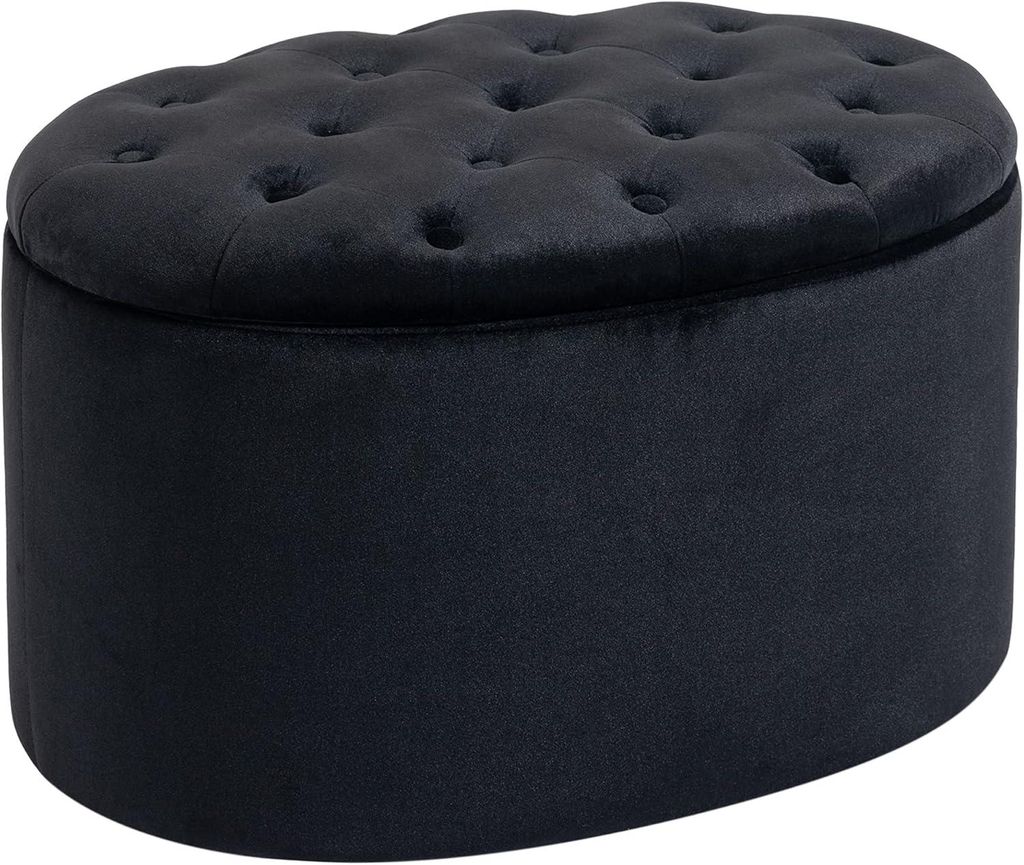 Sitzbank mit Stauraum Sitztruhe Ovale Form 71 x 52 x 42 cm Produktbild 