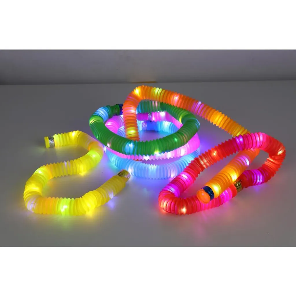 Tubes Lumineux LED Télescopiques - 48 Pop Tubes Colorés pour la Fête