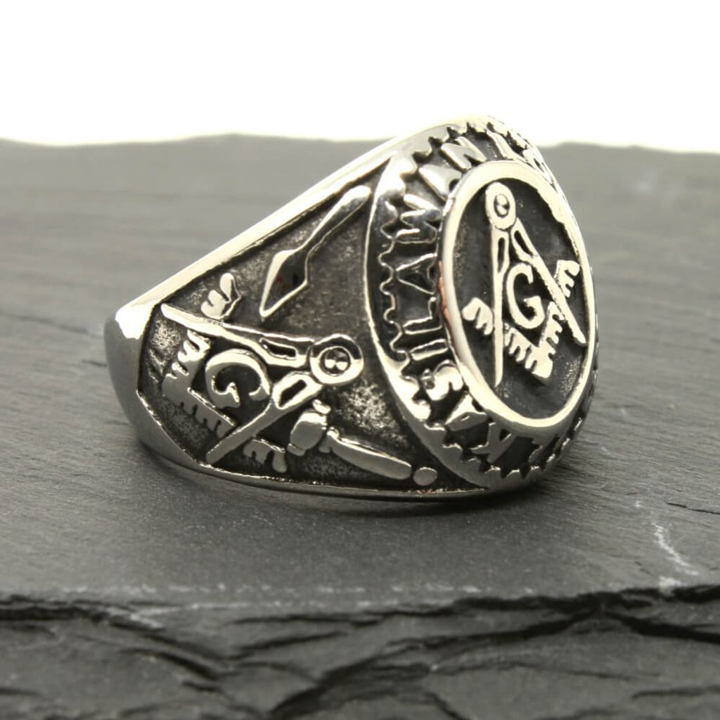 Ring Silber aus Edelstahl - FREEMASORNY 63