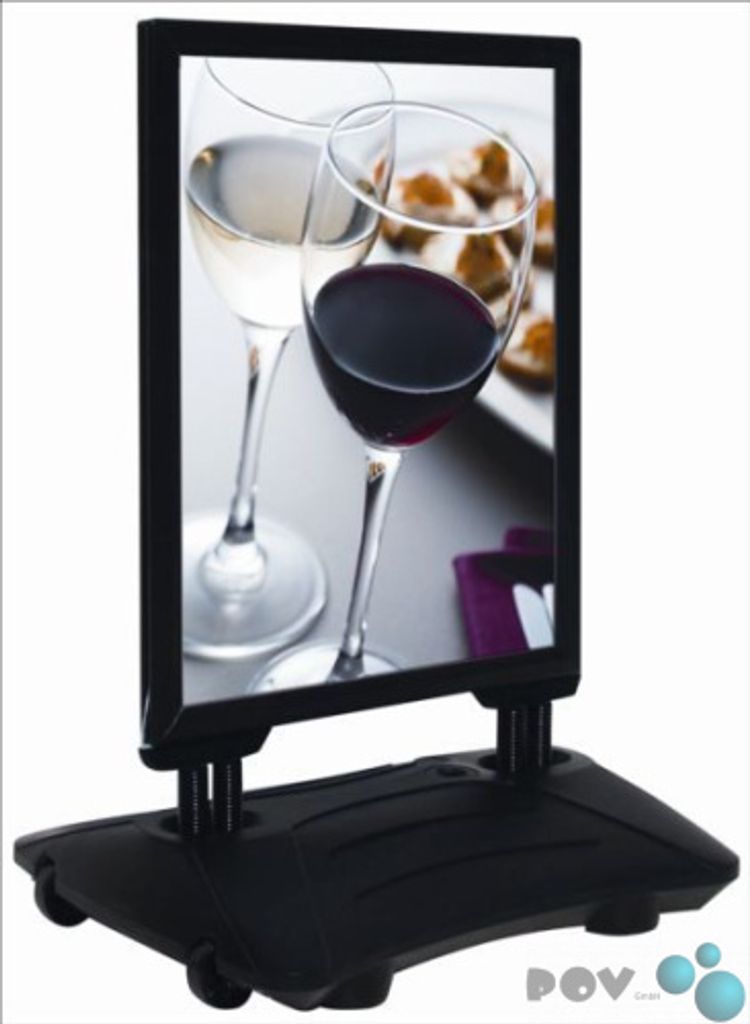 Kundenstopper WindPro DIN B2, Farbe RAL 9005 tiefschwarz (pulverbeschichtet) ohne Top-Schild