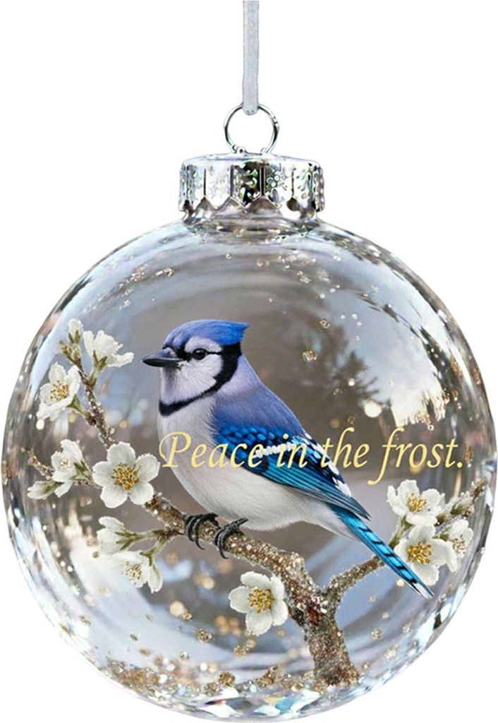 Weihnachtsbaumschmuck, Vogel, kugelförmiger Anhänger, Schneeflocken-Ornament, Weihnachtsbaumdekoration