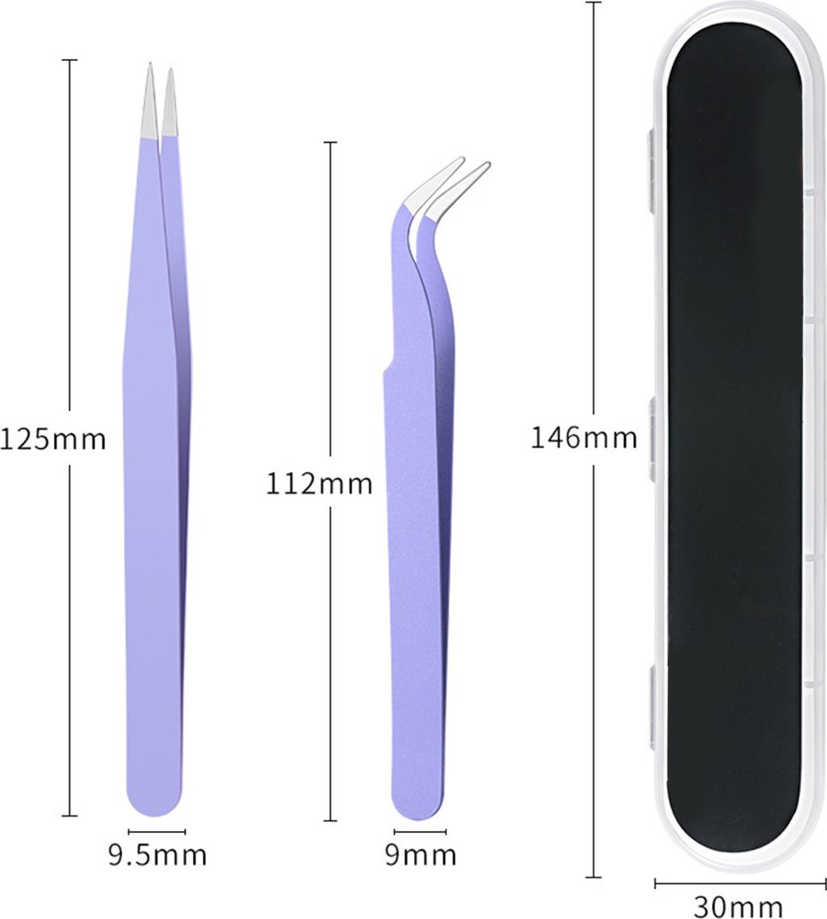 1 Set Aufkleber-Pinzette langlebige Arbeitsparteis sehr widerstandsfähige enge Klemmmaniküre Scrapbooking Nail Art Pinzetten Maniküre Store-Lila