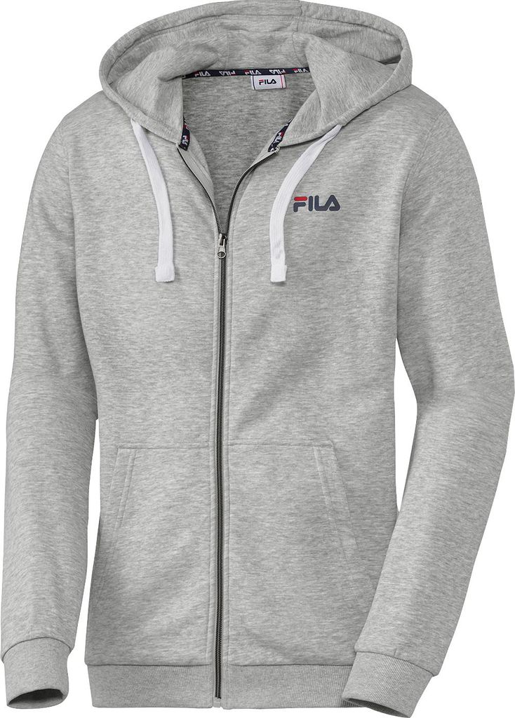Fila Sweatjacke mit Kapuze uni, hautsympathisch dank hohem Baumwollanteil