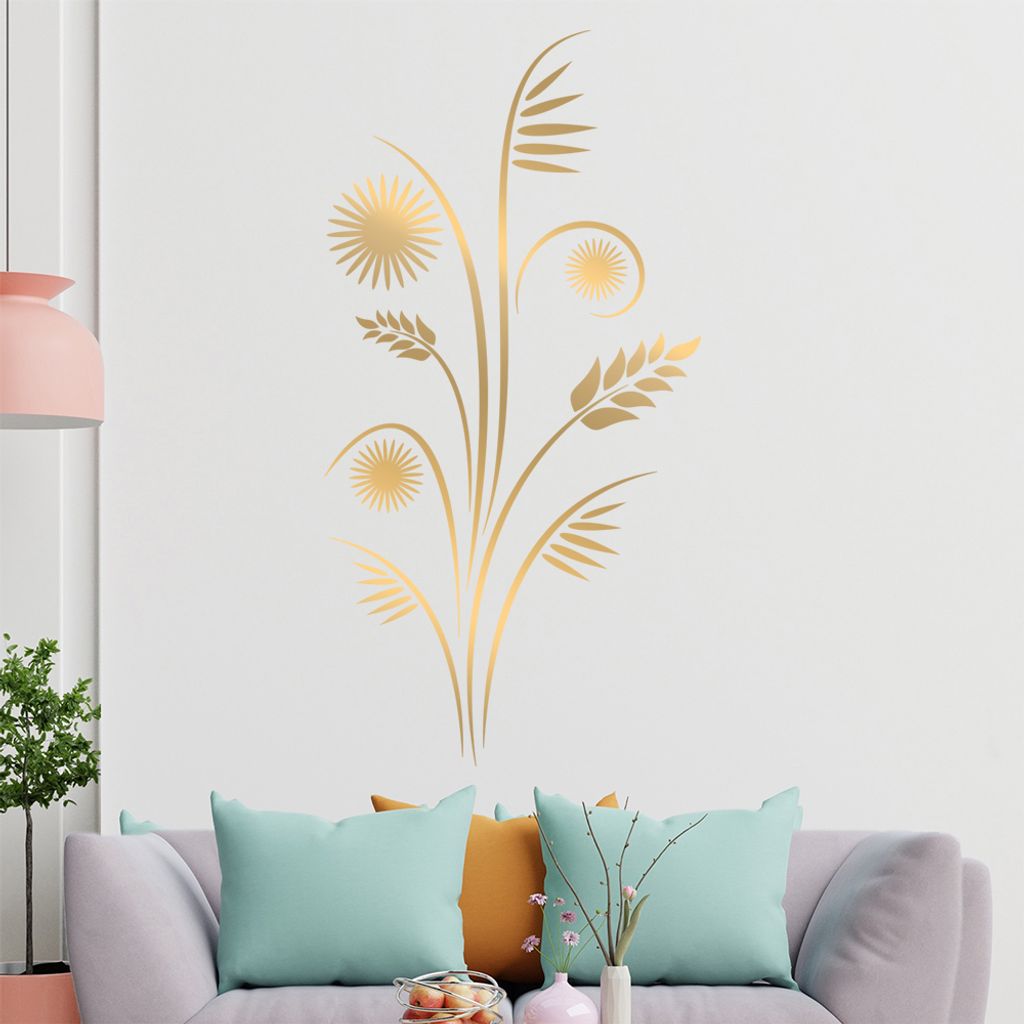 Distel - Blüten - Strauch Wandtattoo in 6 Größen - Wandaufkleber Wall Sticker - Dekoration, Küche, Wohnzimmer, Schlafzimmer, Badezimmer