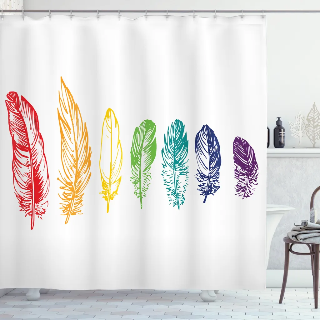 Colore e Privacy: Tenda Doccia ABAKUHAUS 175x240 Arcobaleno