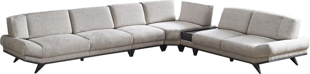 Graues Wohnnzimer Sofa L-Form Wohnlandschaft Ecksofa Polster Couch Neu