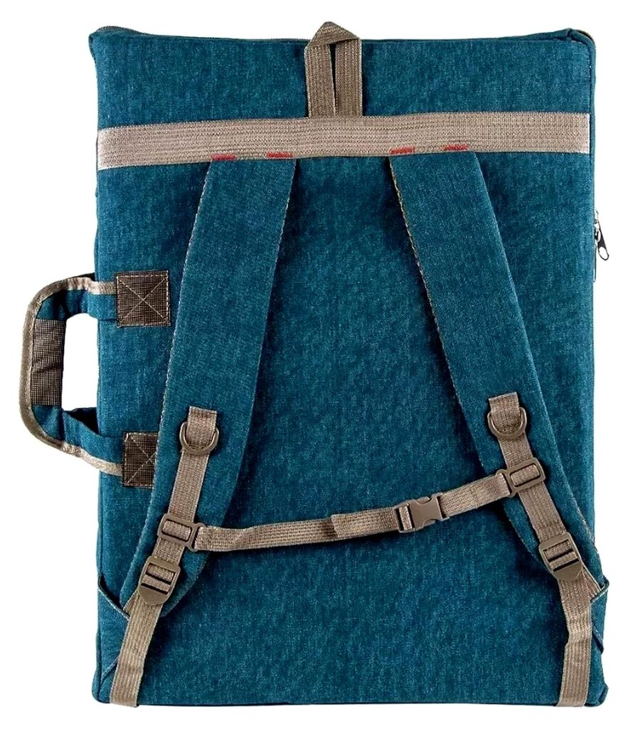 Künstler-Portfolio-Koffer, Rucksack für Künstler, Segeltuchtasche, groß, 66 x 49,4 cm für Skizzieren, Zeichnen, Kunst (Khaki)