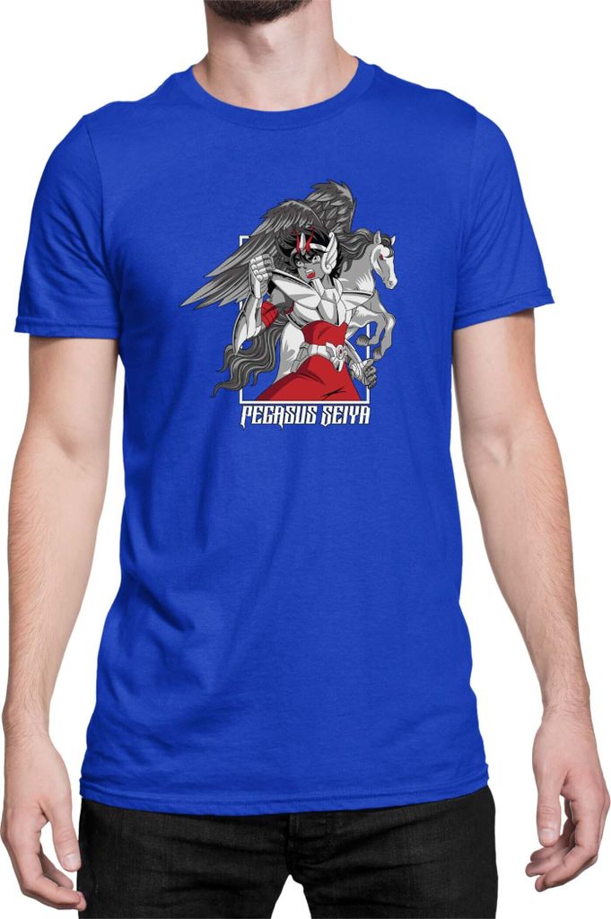 Herren T-Shirt Japan Anime Manga Saint Anime Seiya Pegasus Seiya 03 Flying Horse, Man M / Blau