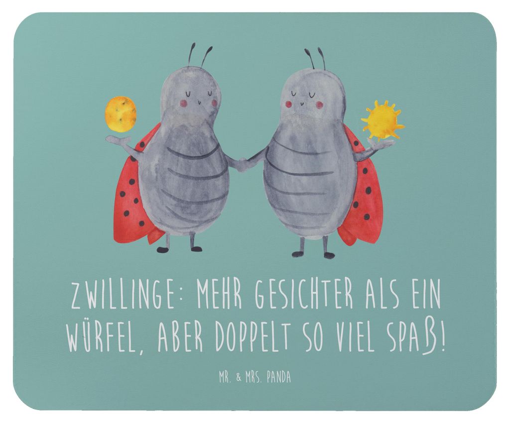 Mr. & Mrs. Panda Mauspad Zwillinge Spaß - Meeresbrise - Geschenk, Tierkreiszeichen, Humor, Vielseitigkeit, pc, mausteppich, Mouse Pad, Mousepad, G...