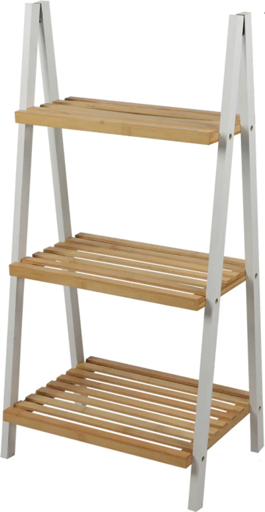 Meuble de rangement 3 étagères en bois et blanc style scandinave