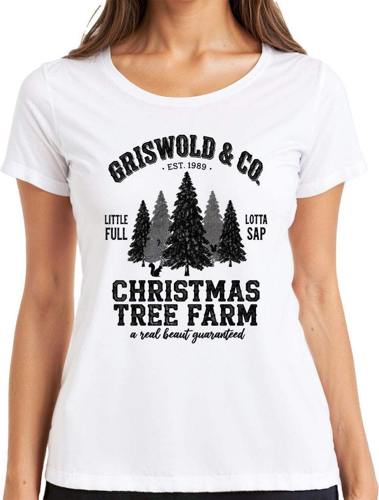 Christmas Tree Farm Griswold Est 1989 Weihnachtsbaumfarm Familie Damen T-Shirt, Weiß, XL