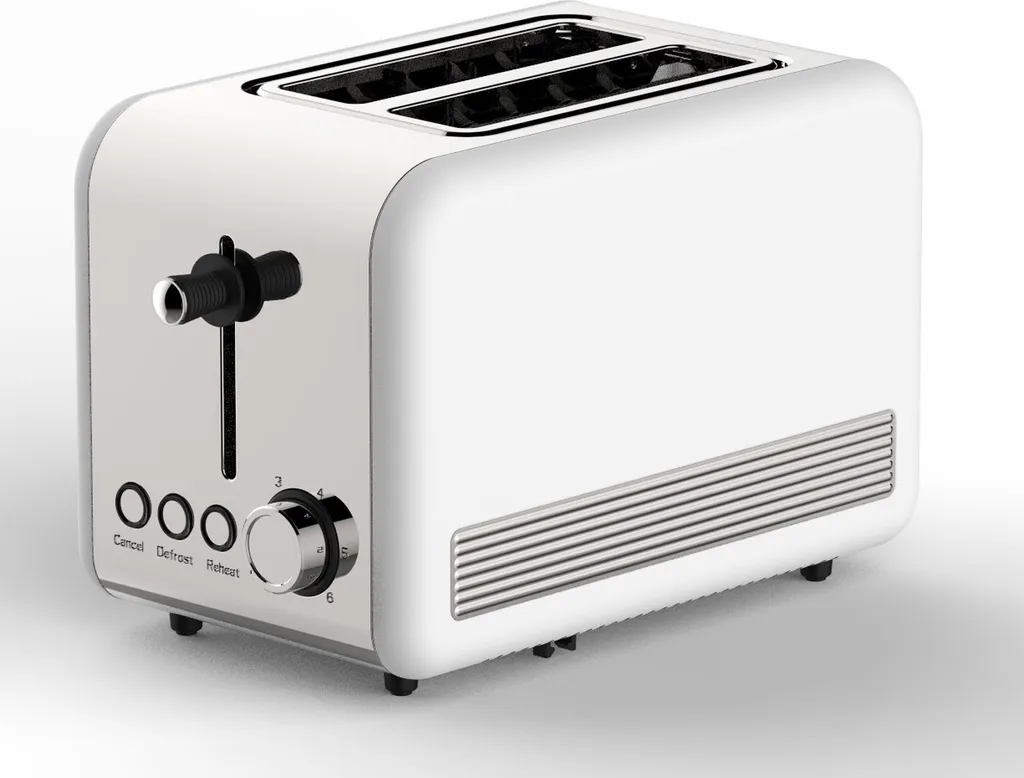 Tostapane Retro 2 fette Macchina per tostare 850 Watt Nero/Argento