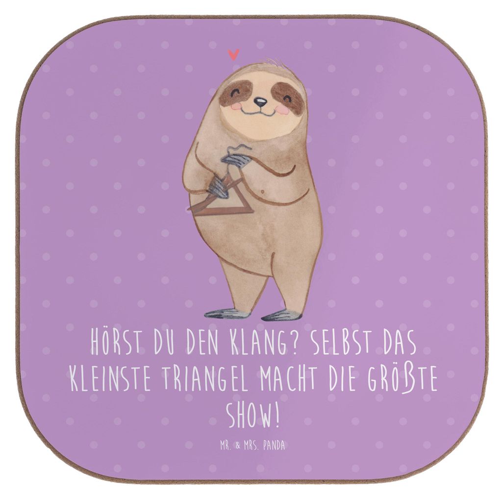 Mr. & Mrs. Panda Untersetzer für Gläser Triangel Klang - Lavendeltraum - Geschenk, Musiker, Holzuntersetzer, Coaster, Tischuntersetzer, Musik, Le...