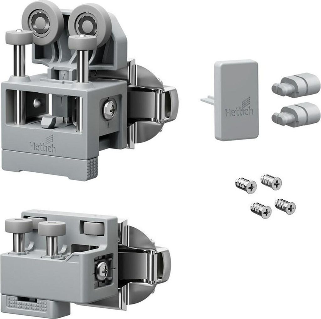 Hettich Set WLL PC, mittel, o. SA , rechts, grau Produktbild 