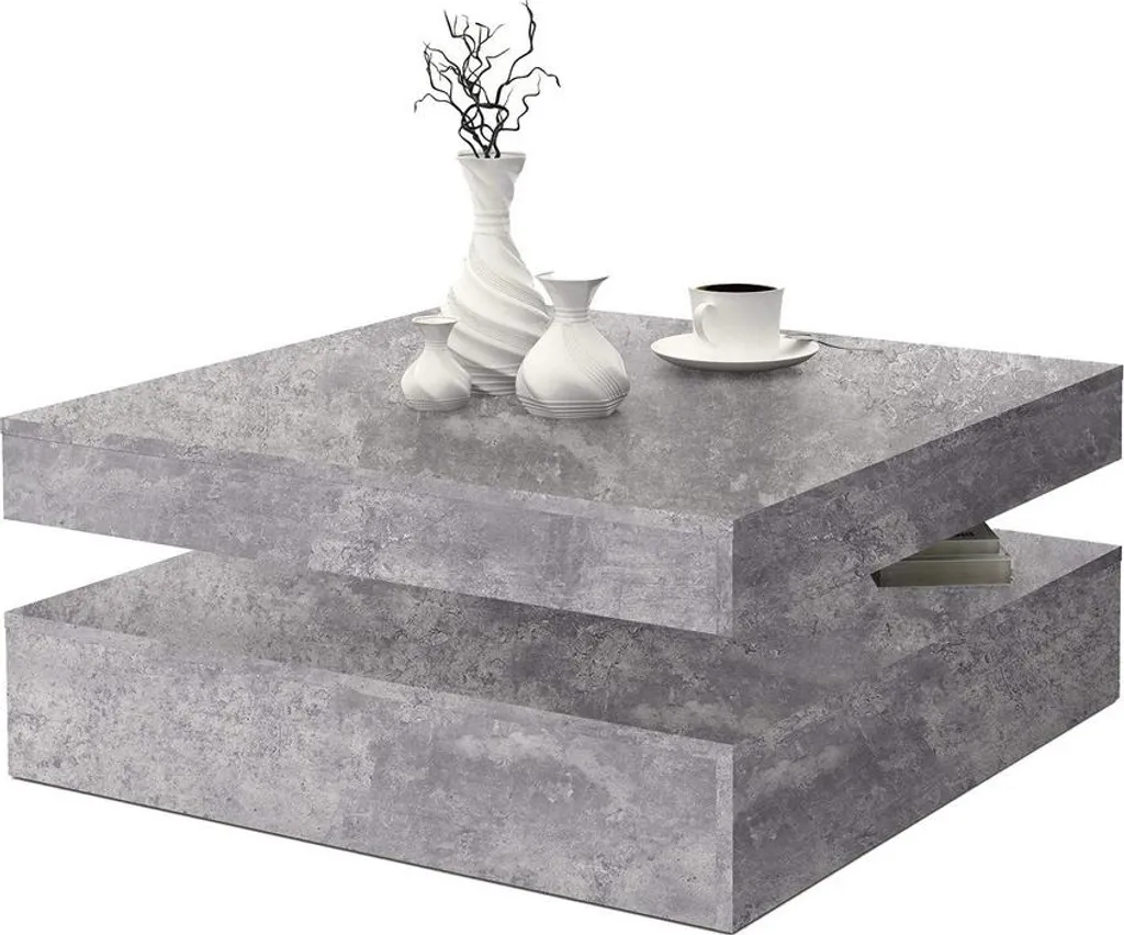 Table d'appoint gris clair 78 x 78 x 35,4 cm pour salon contemporain