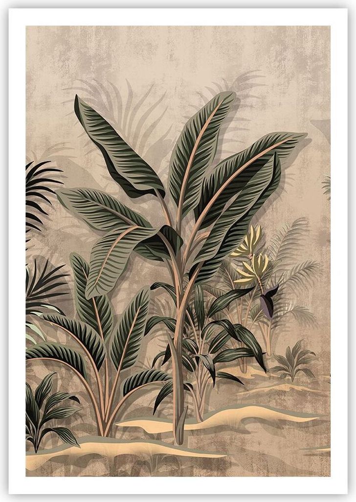 Poster - Poster ohne Rahmen - Wald Blatt Baum - 70x100 cm - Wand Bild - Wanddeko - Wandbilder - Kunstposter - Wandposter - Bilder - Kunstdruck - Wa...