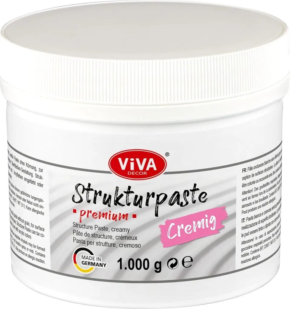 Pâte de Modelage pour Effets 3D et Pochoirs Artistiques Blanc 1000g
