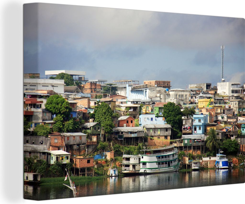 OneMillionCanvasses - Leinwandbilder - 140x90 cm, Himmel über Manaus, Brasilien, in Südamerika, Wandbilder Kunstdruck Wanddekoration - Foto auf...