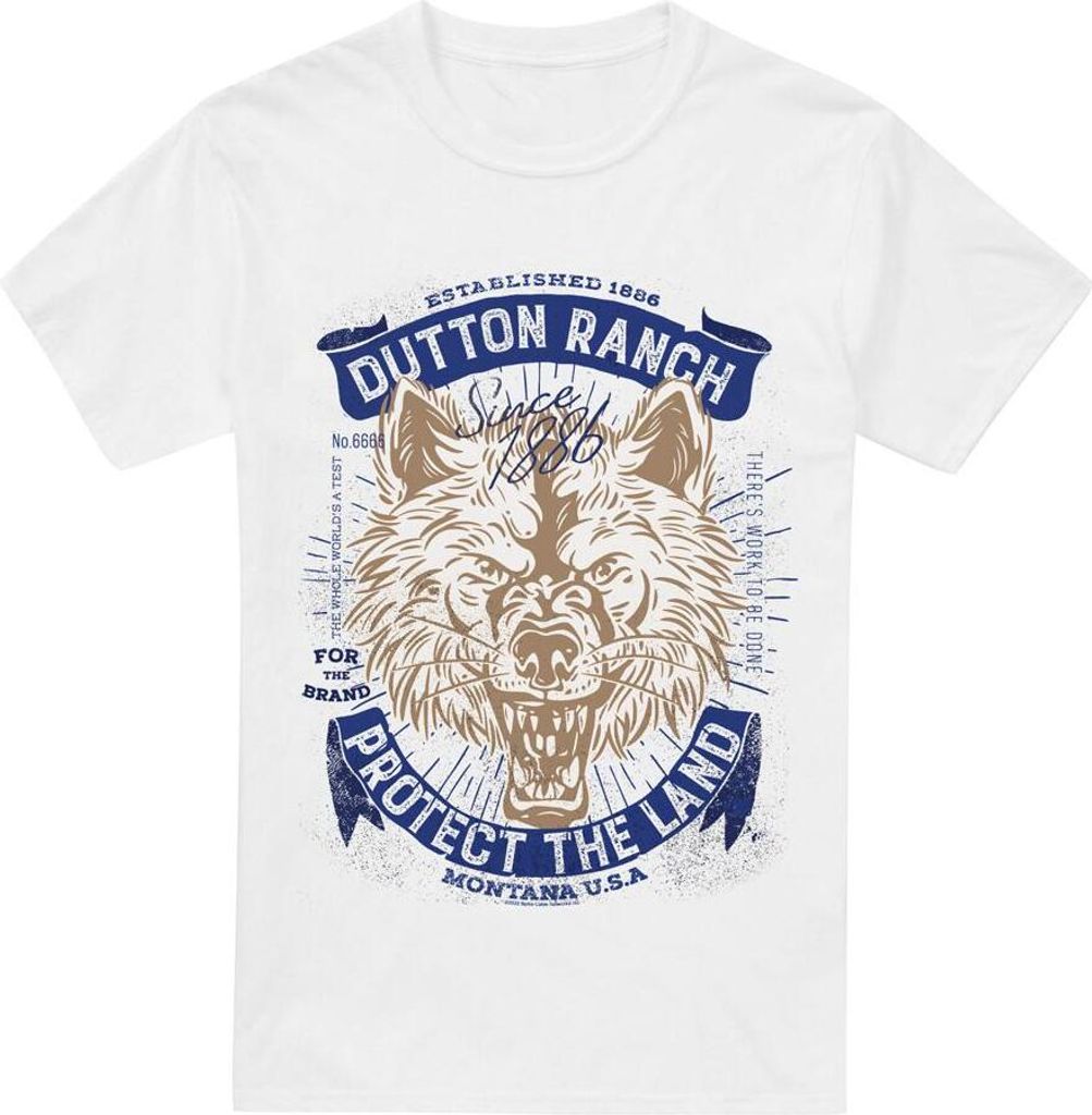 Yellowstone - "Protect The Land" T-Shirt für Herren TV13404 (XL) (Weiß)