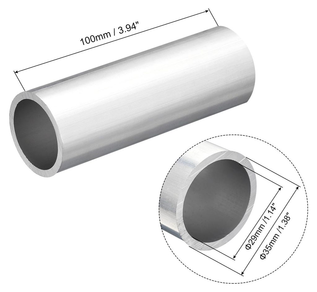 6063 Aluminium Rundrohr 29mm Innendurchmesser Alurohr 35mm Au?endurchmesser Aluprofil Metallrohr 100mm L?nge Aluminium Rohr fš¹r Industriebau Bas...