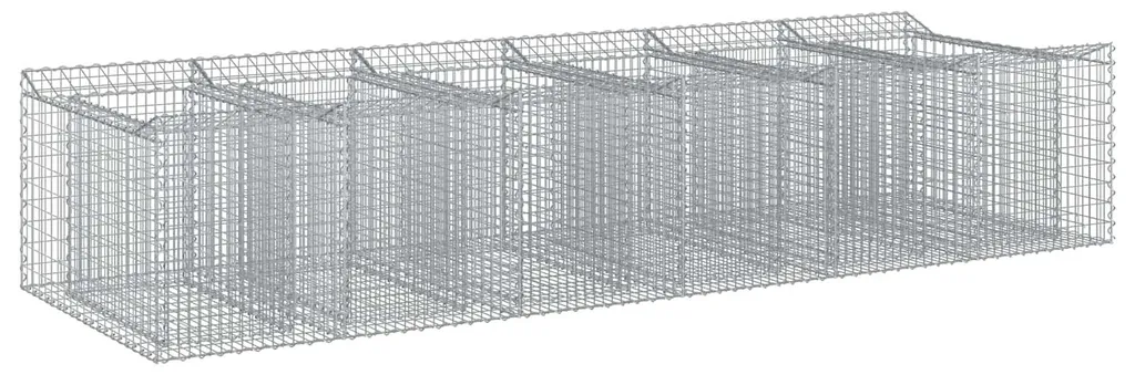 Jardinière en gabion anti-corrosion pour jardin durable argenté x2