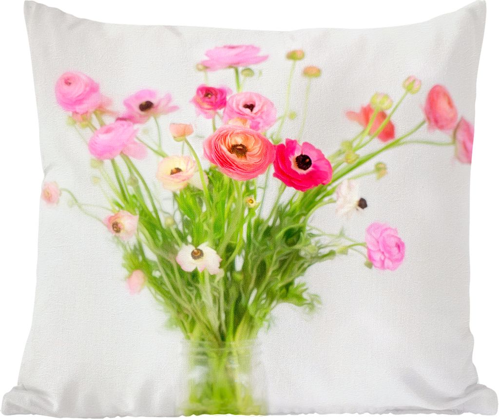MuchoWow Zierkissen Sofakissen Wohnzimmer Dekokissen 60x60 cm Stillleben - Blumen - Frühling - Sitzfläche - Foto Polster