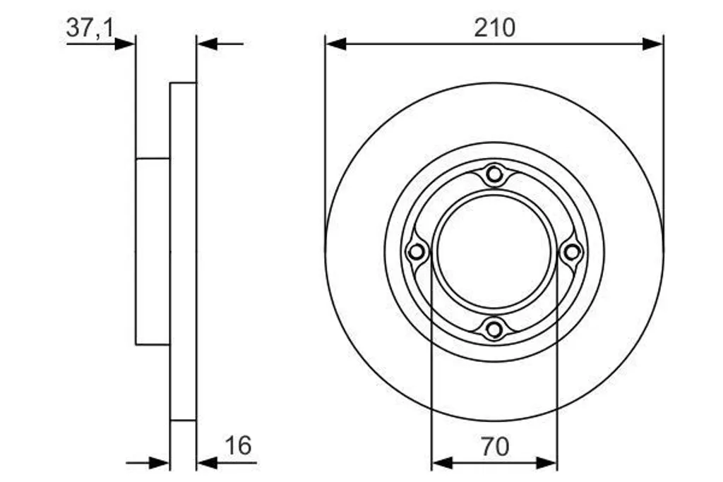 Jeu de Disques de Frein Avant 210mm pour Utilitaire Daihatsu Hijet S85