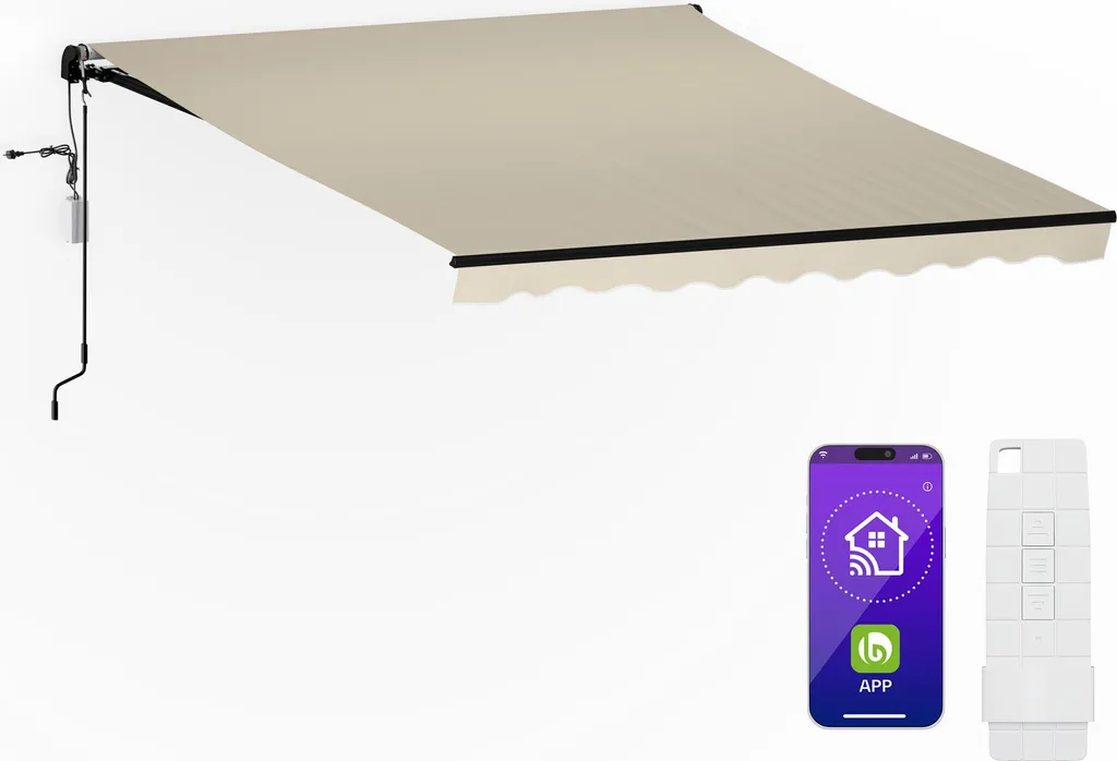 Auvent de Terrasse Motorisé CloudShade en Aluminium Beige avec App Mobile