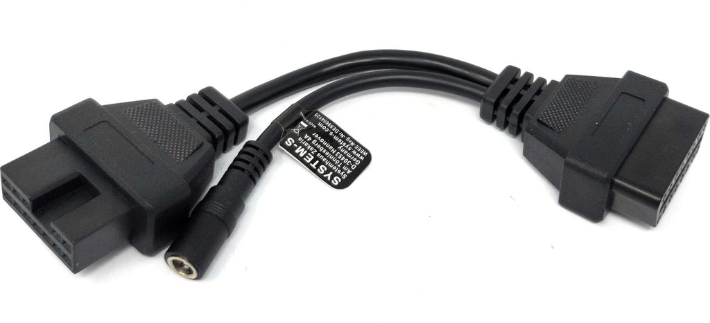OBD Kabel 20 cm OBD 2 Buchse für Mitsubishi 12pin in Schwarz für Auto Diagnose
