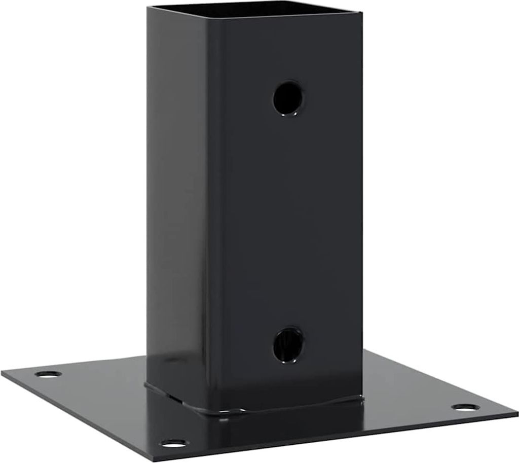 vidaXL Support de poteau carré 4 pcs. 71x71 mm Acier revêtu Image du produit 