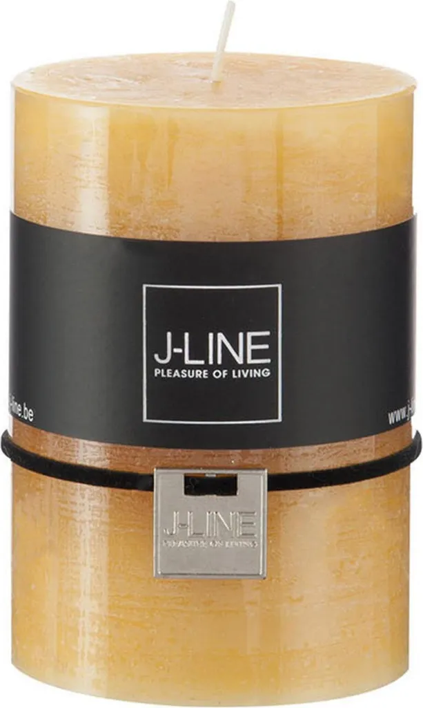 Bougie Pilier Ocre J-Line Medium - Lot de 6 Chandelles pour Décoration Maison