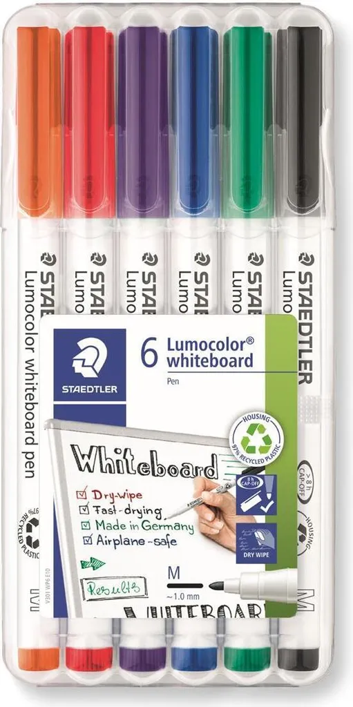 Pennarello Bianco STAEDTLER Lumocolor Box 6pz - Cancellabile Secco