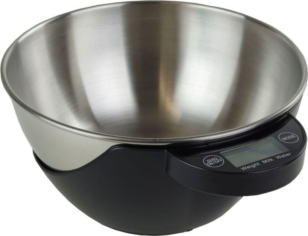 Küchenwaage 2L-Edelstahlschüssel digital max.5kg beleuchtete LCD-Anzeige Waage