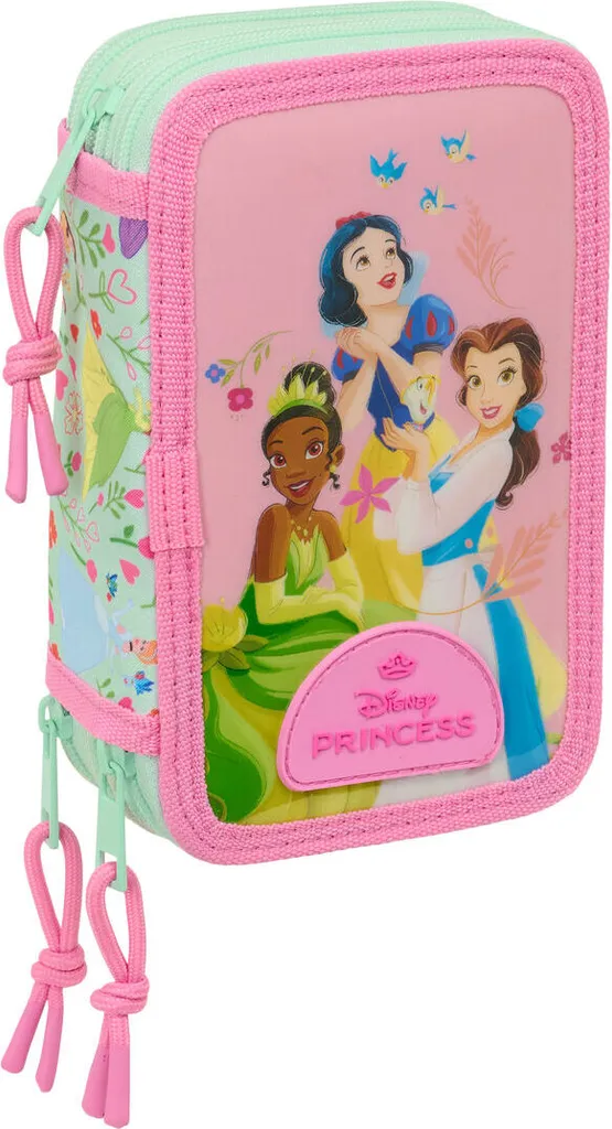 Astuccio Scuola Principesse Disney Bloom Rosa 3 Scomparti Accessoriati