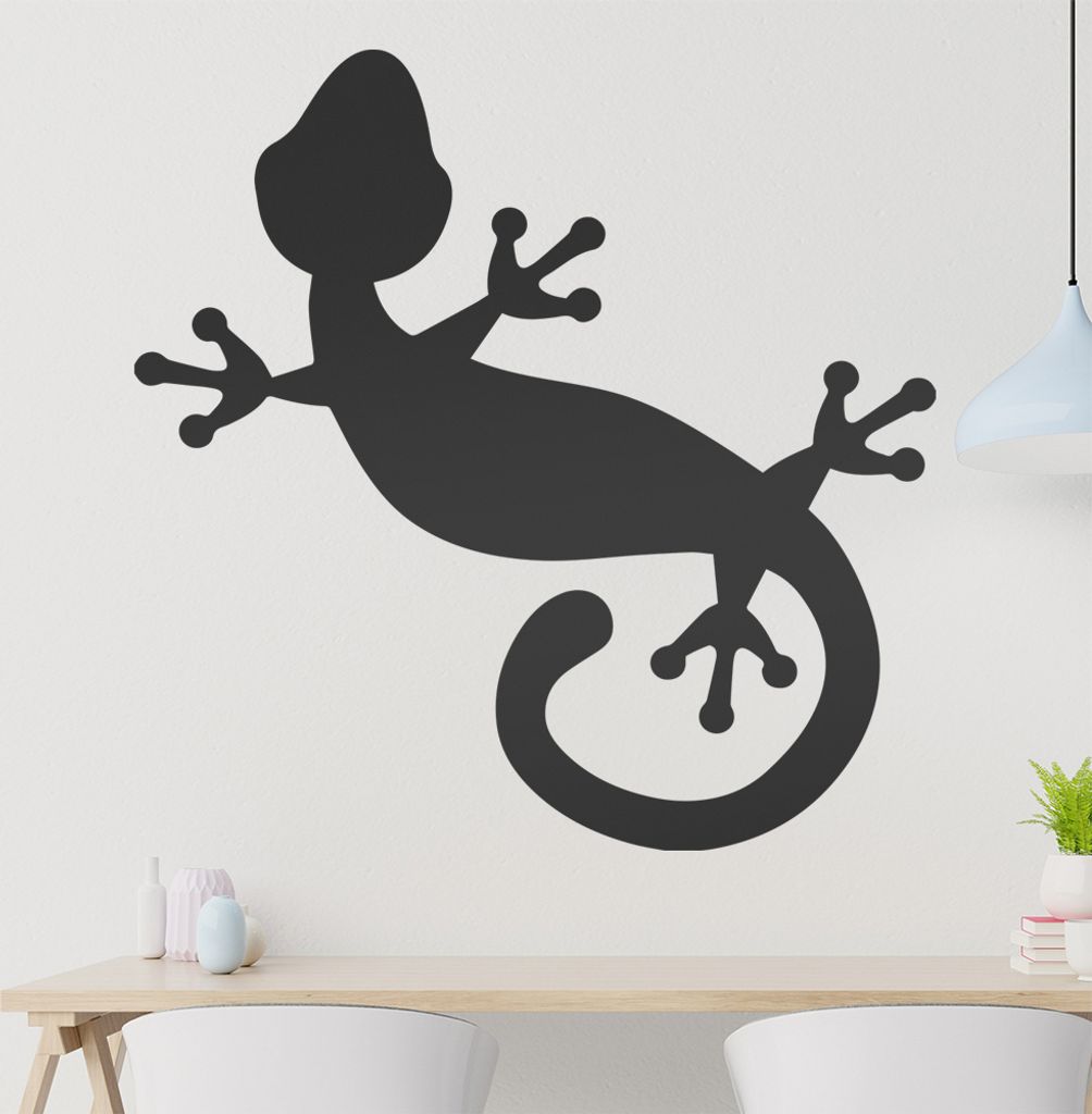 Gecko links Wandtattoo in 6 Größen - Wandaufkleber Wall Sticker - Dekoration, Küche, Wohnzimmer, Schlafzimmer, Badezimmer