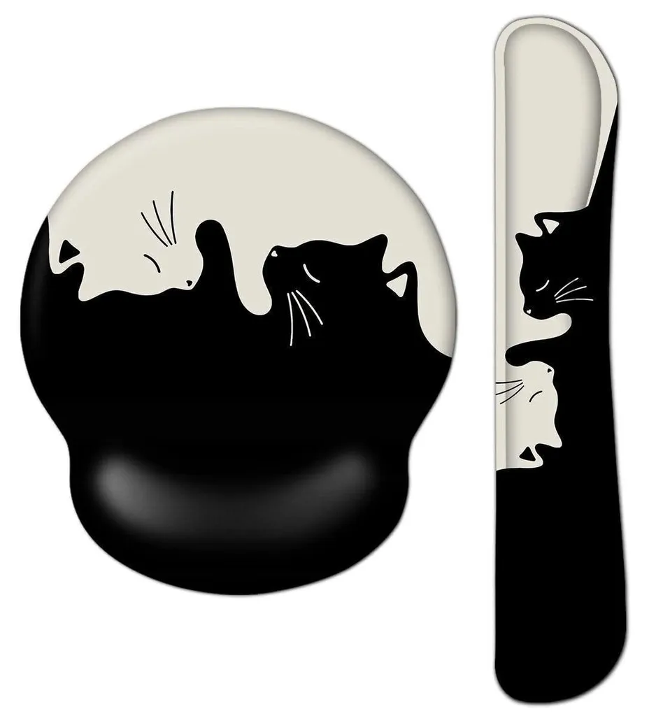 Support poignet ergonomique pour télétravail et bureau motif chat