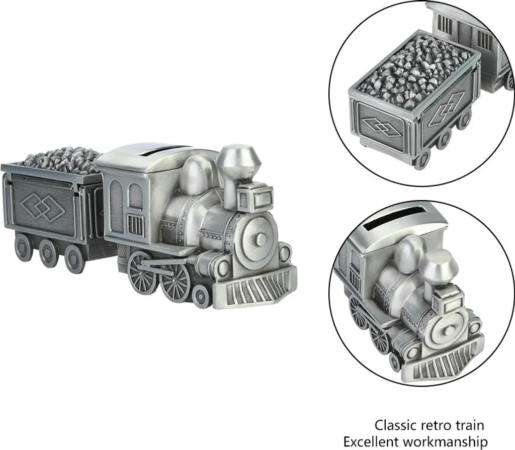 Train rétro banc à pièces design ancien en fonte pour chambre d'enfant - 5