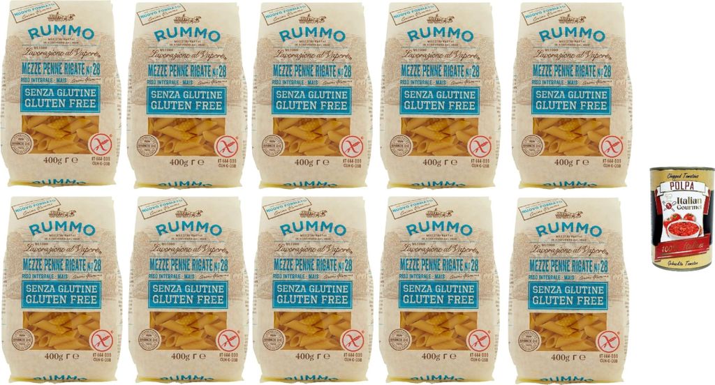 Rummo Pasta Nudeln Glutenfreie Mezze Penne Rigate, Bronze Gezeichnete gluteinfrei, perfekt für Menschen mit Zöliakie oder Glutenunverträglichkei...