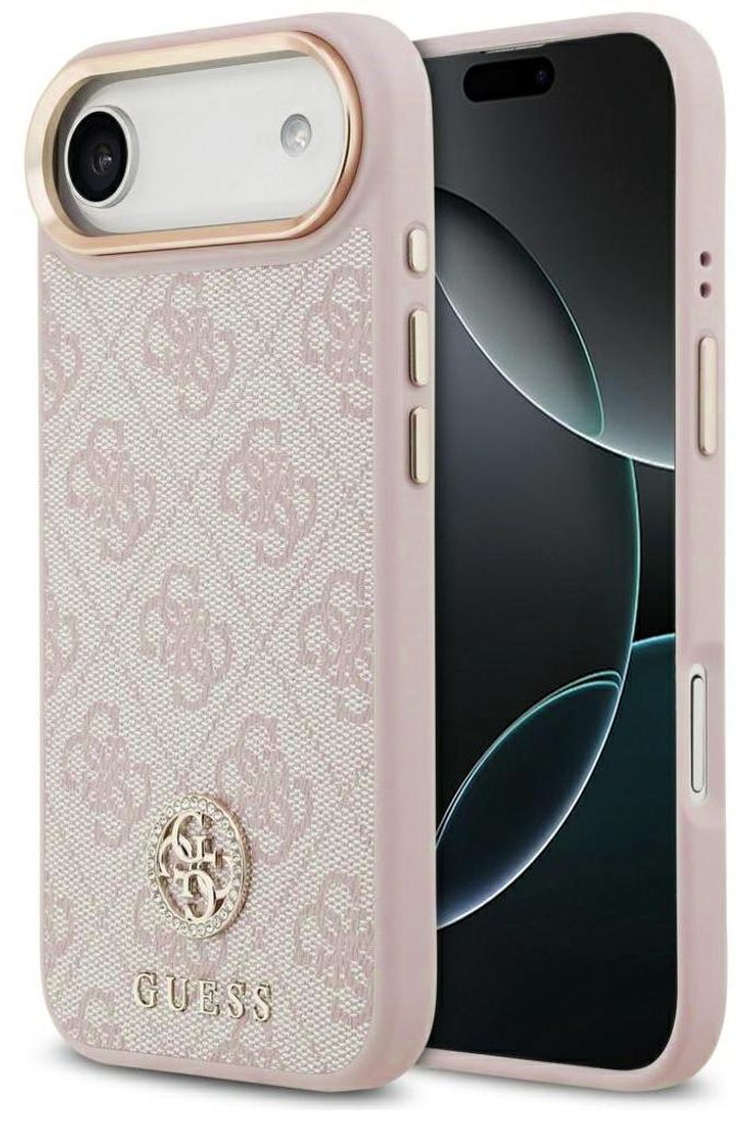 Custodia Guess 4G Strass Logo MagSafe per iPhone Air - rosa Immagine del prodotto 