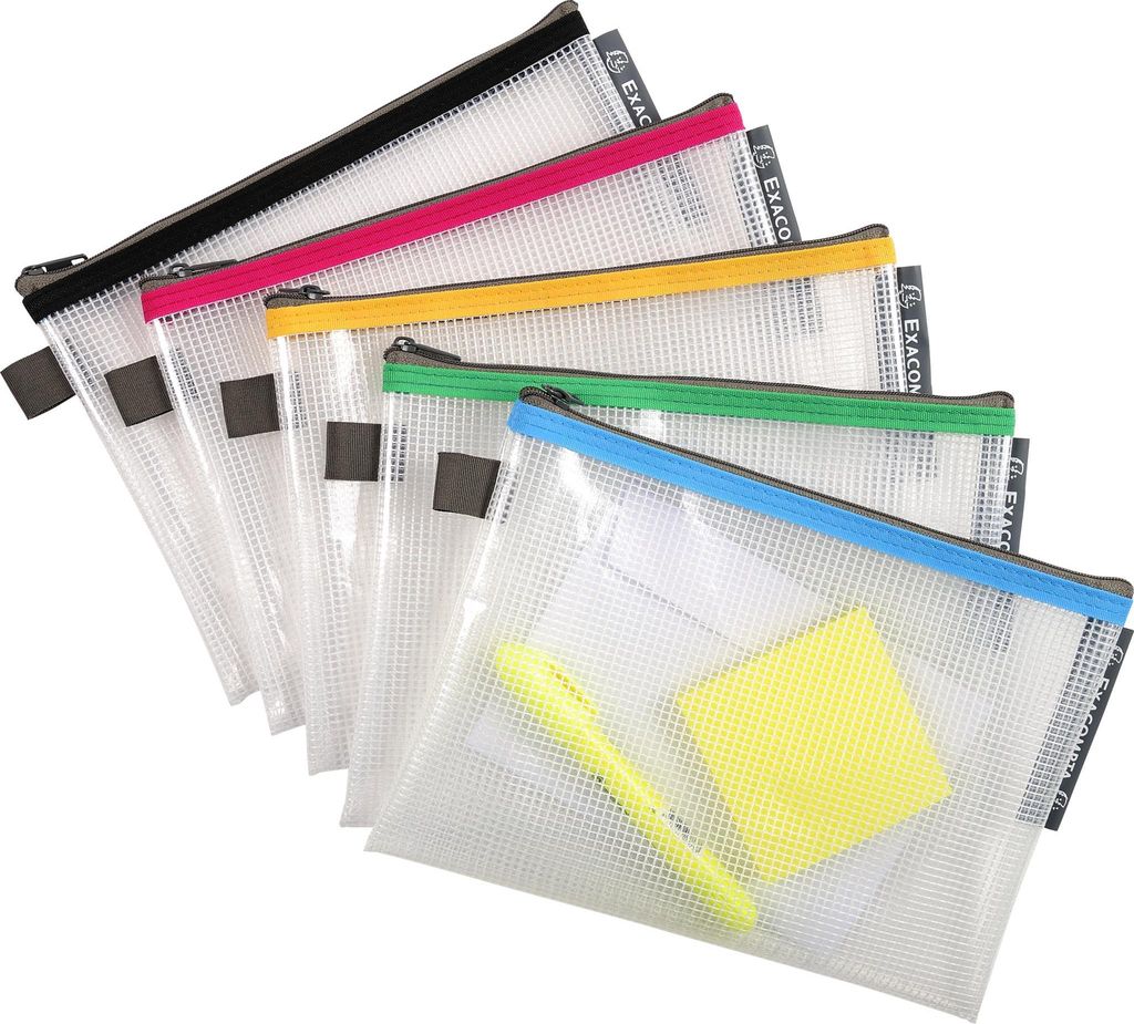 Exacompta 10x Tasche EVA + Reißverschluss, flexibel PP, DIN Produktbild 