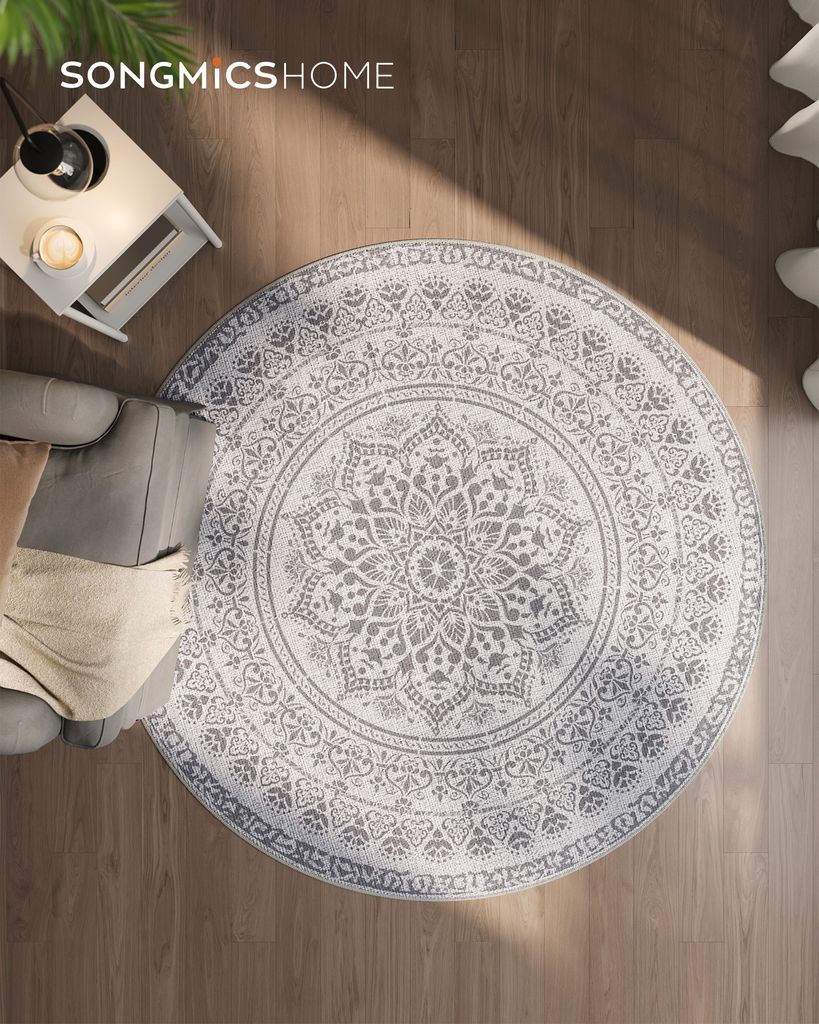SONGMICS HOME Teppich rund, 160 cm d, Wohnzimmerteppich, Produktbild 