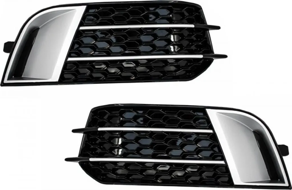 Grille de phare antibrouillard pour Audi A1 8X 10-15 Look RS1 Noir
